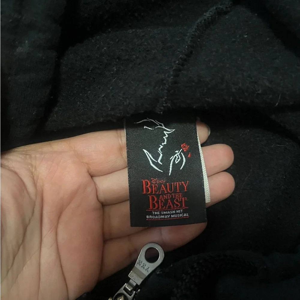 Vintage 90s Broadway musical Disney beauty and the beast tour zip up hoodie - Picture 6 of 8
